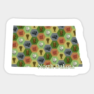 North Dakota State Map Board Games Sticker